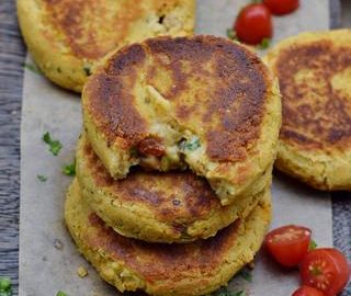 gluten-free cauliflower patties recipe with tomatoes