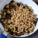 Vegan chickpea curry with eggplant and canned chickpeas