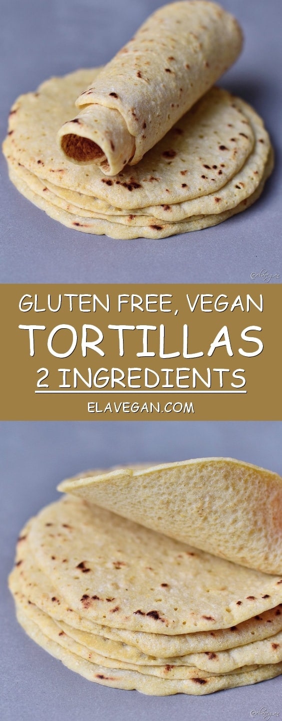 Pinterest collage of gluten free vegan tortillas