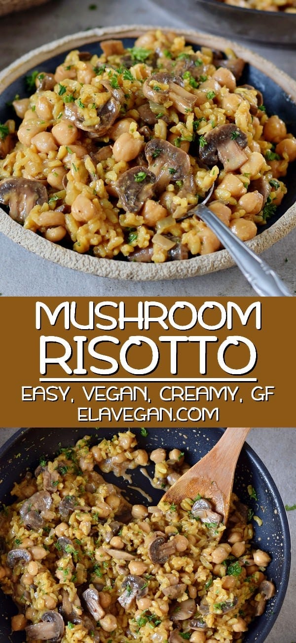 pinterest collage vegan mushroom risotto