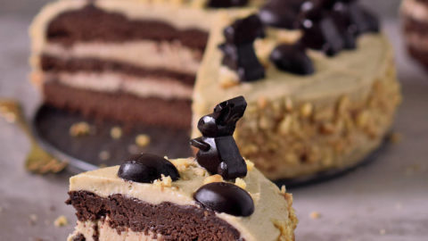 Vegan peanut butter chocolate cake