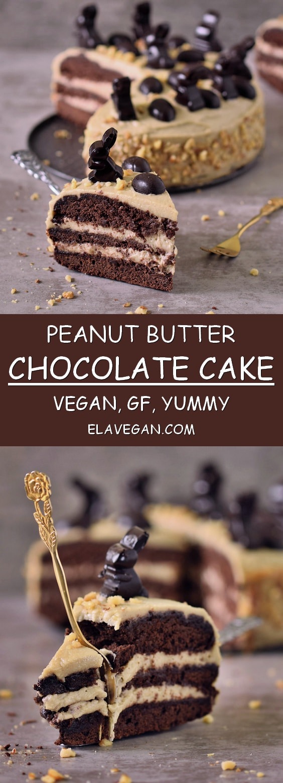 Pinterest collage Peanut Butter Chocolate Cake