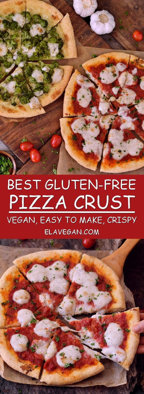 Broccoli pizza and vegan Pizza Margherita made with the best gluten-free pizza crust