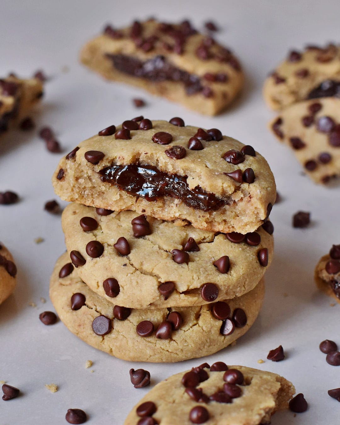 chocolate stuffed cookies healthy recipe with vegan nutella gluten free