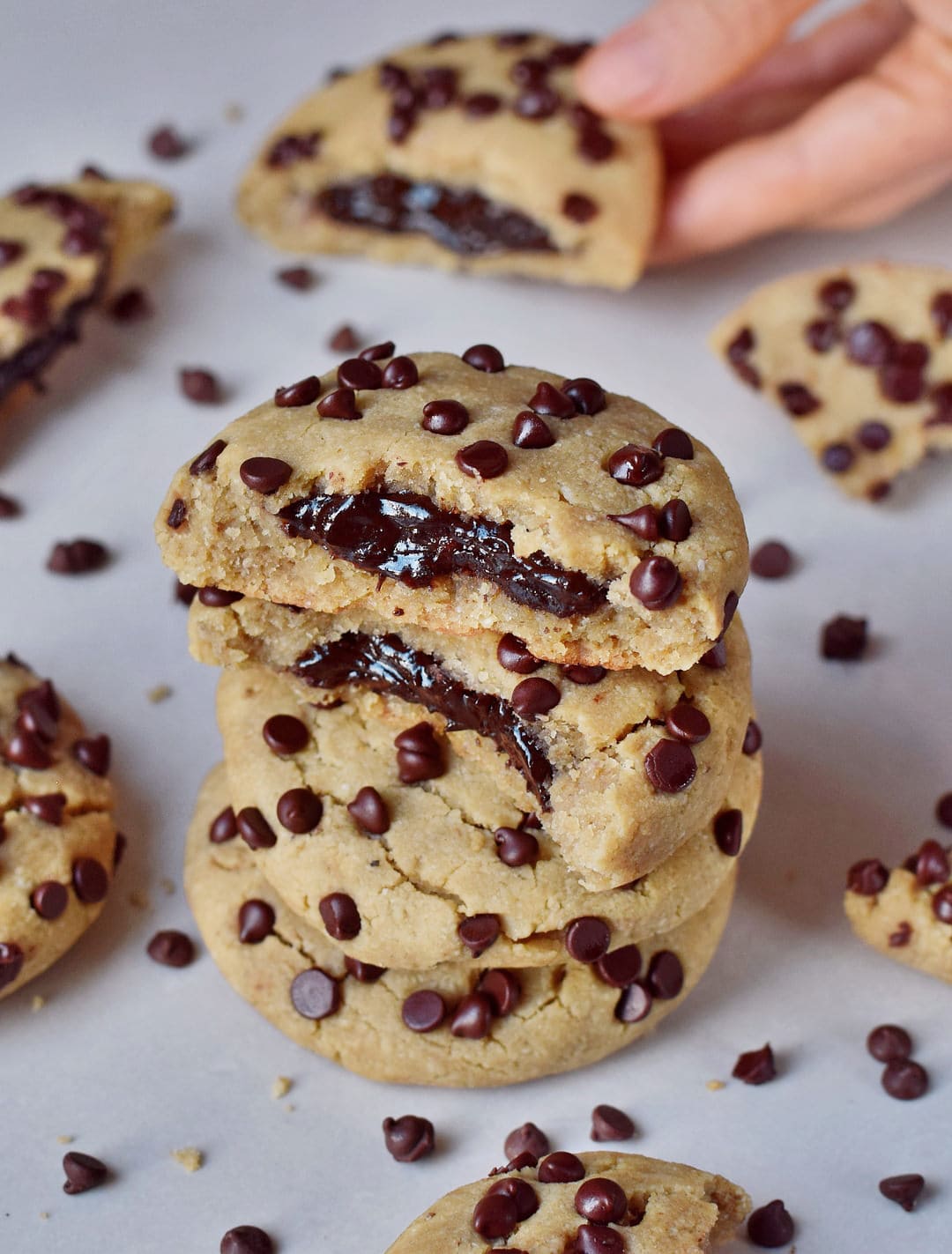 chocolate stuffed cookies recipe with vegan nutella gluten free grain free