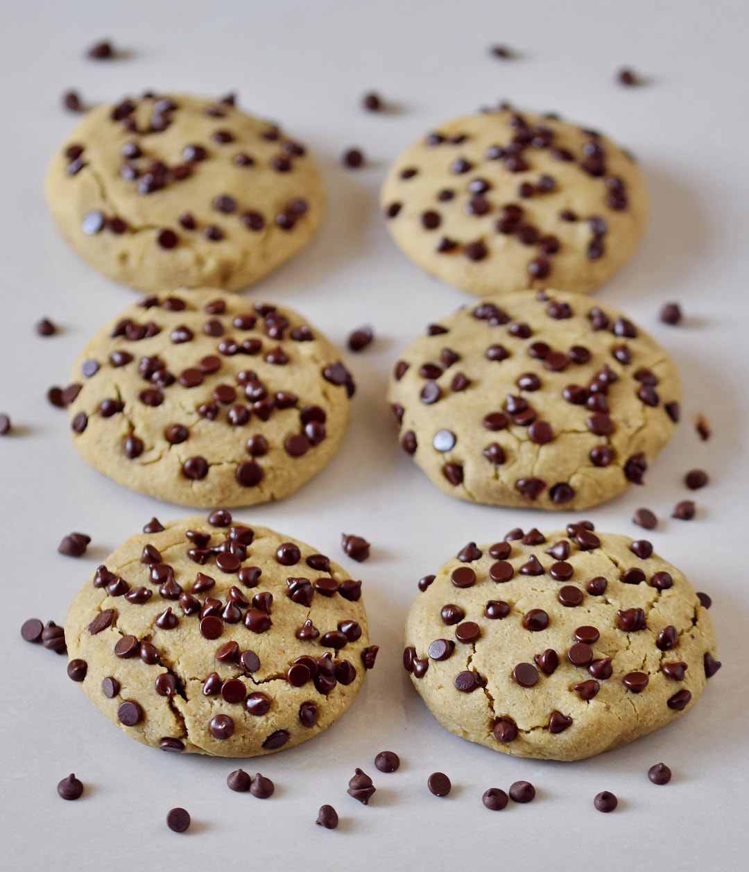 chocolate stuffed cookies vegan gluten free with mini chocolate chips