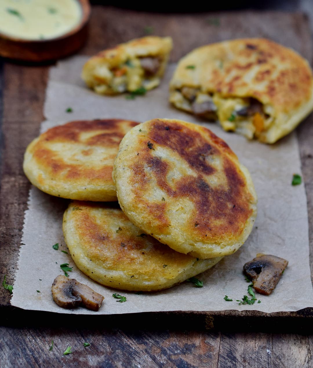 savory pancakes made from mashed potatoes