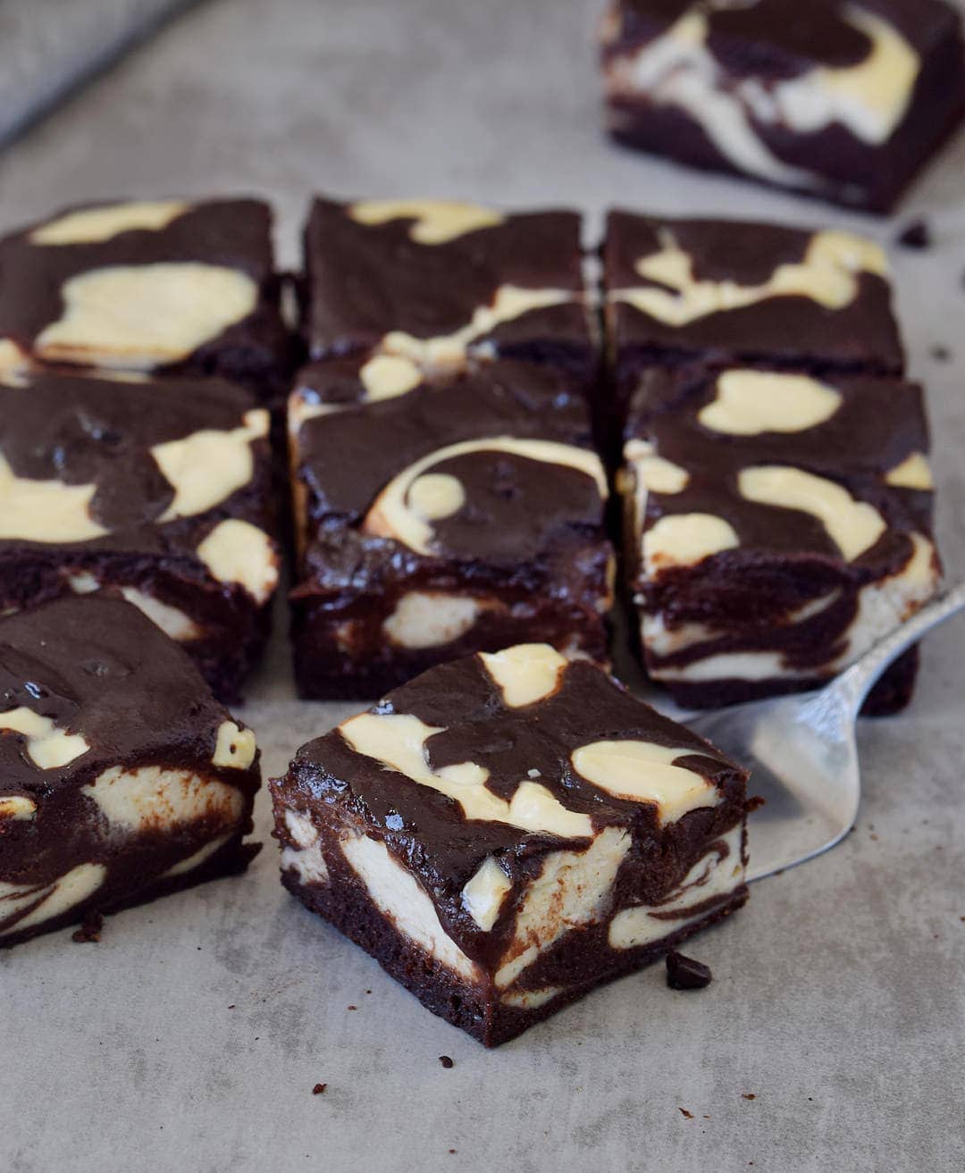 9 bars of vegan chocolate marble brownie cake