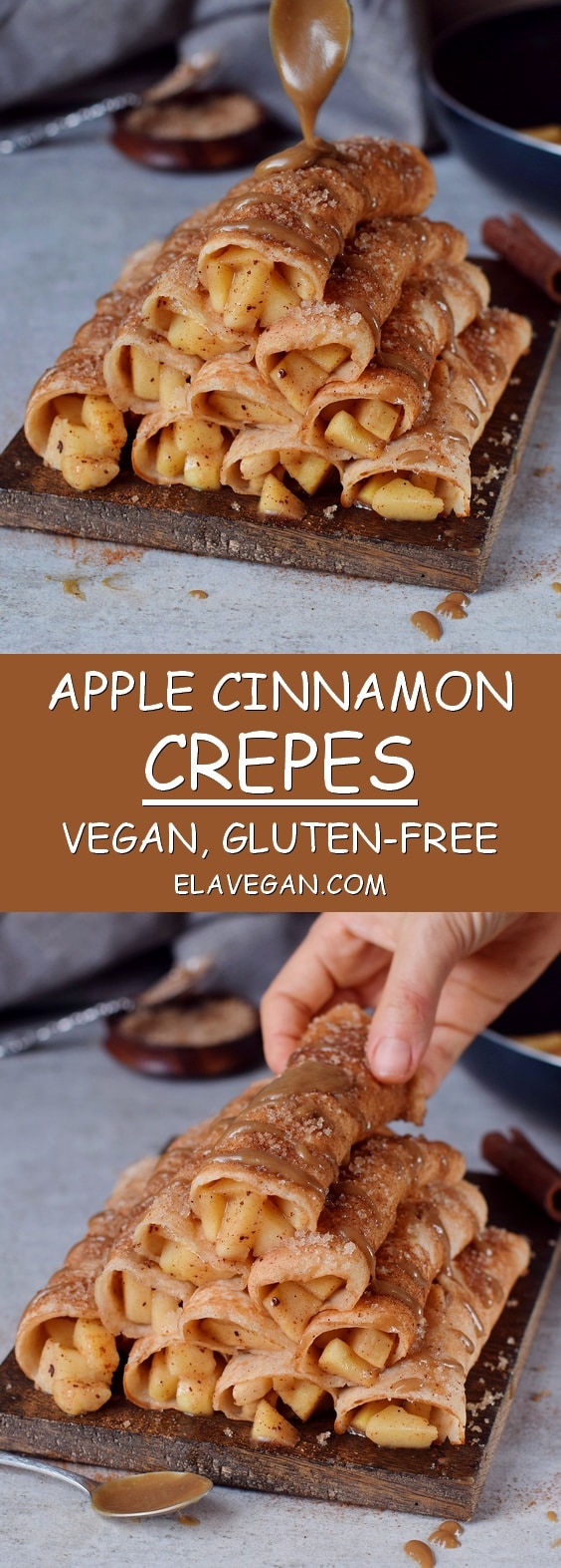 Apple cinnamon crepes | vegan, gluten-free recipe - Elavegan