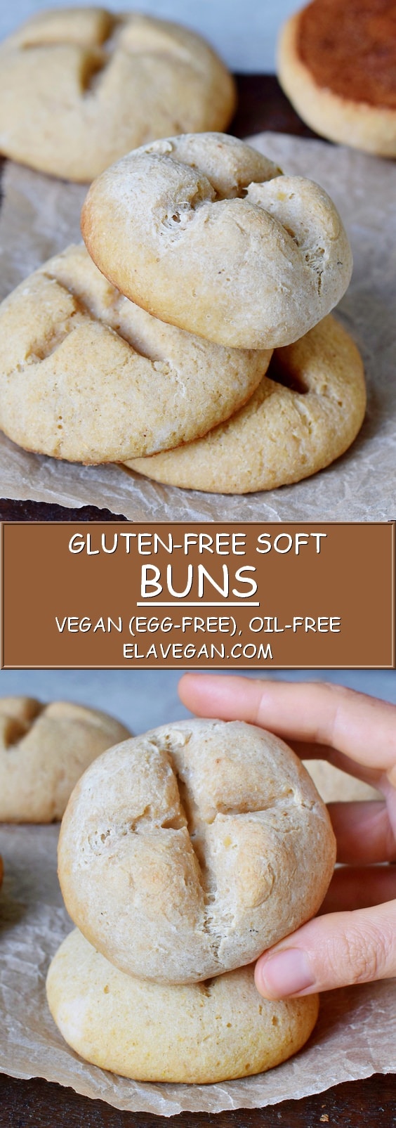 soft gluten-free buns (yeast bread rolls) vegan egg-free oil-free recipe for burger or sandwich