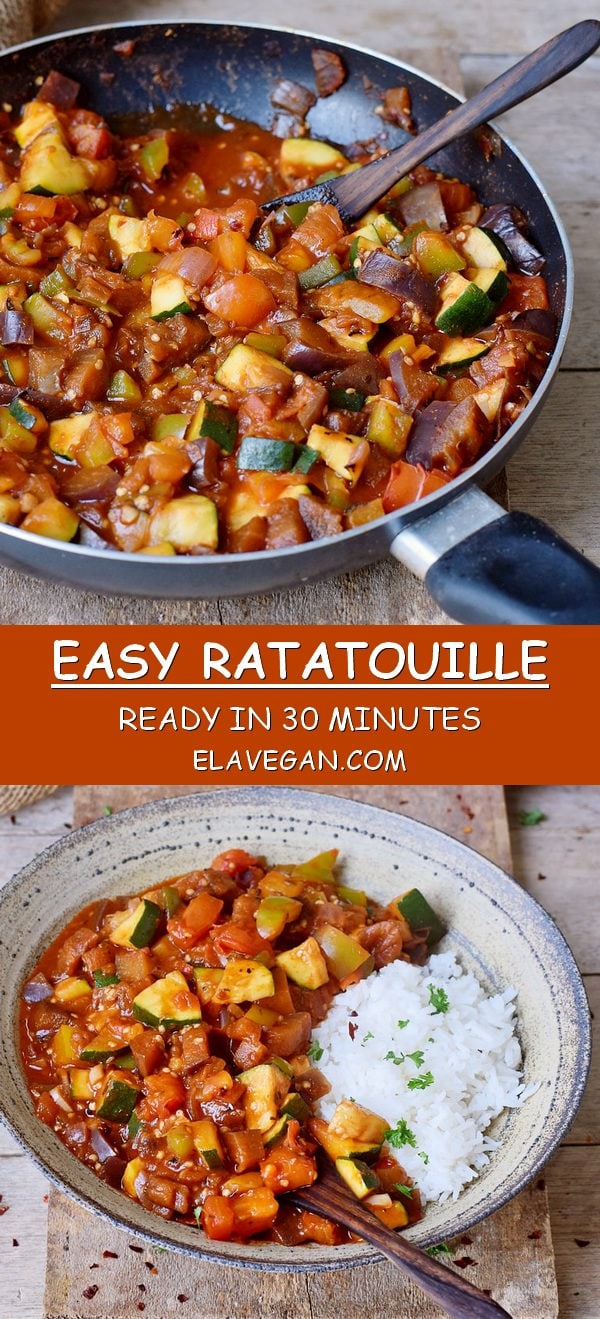 Vegan easy ratatouille recipe with healthy vegetables