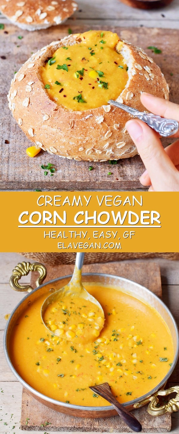 creamy vegan corn chowder healthy easy gluten-free soup recipe