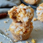 best vegan apple pie crumble muffins with glaze