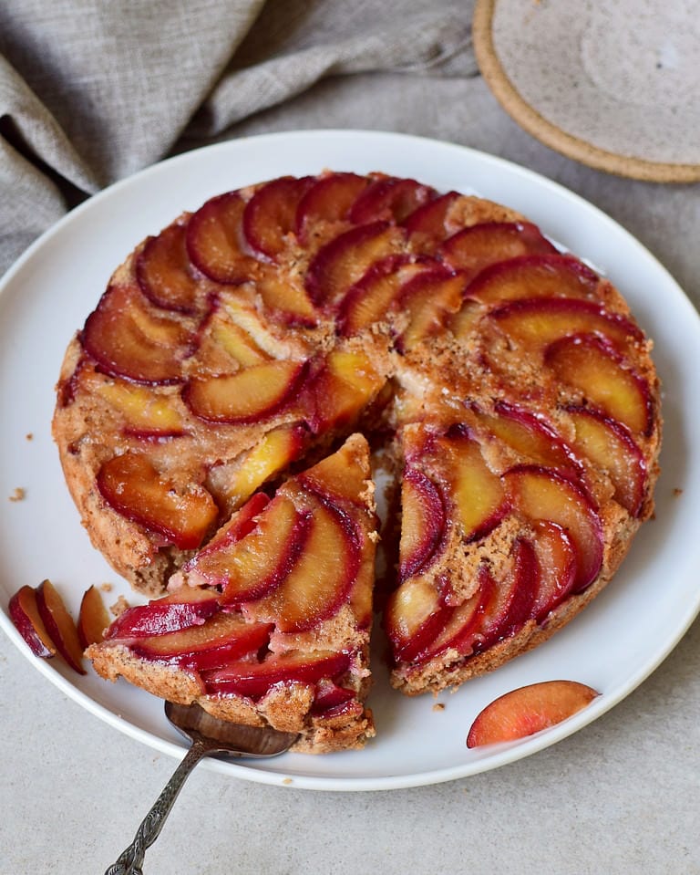 best upside down plum cake vegan gluten-free recipe