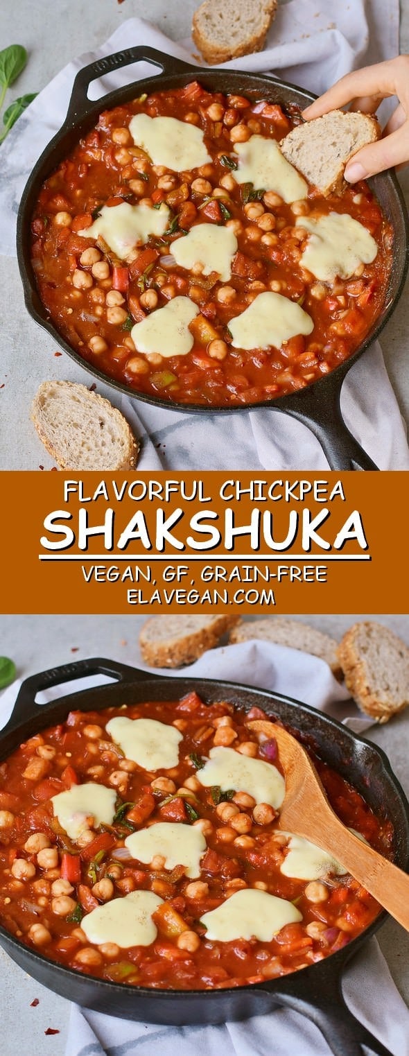 Flavorful vegan chickpea Shakshuka gluten-free and grain-free