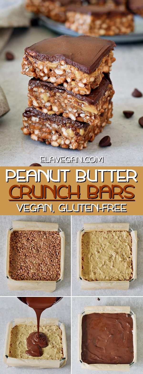 Peanut butter crunch bars recipe with chocolate vegan_1