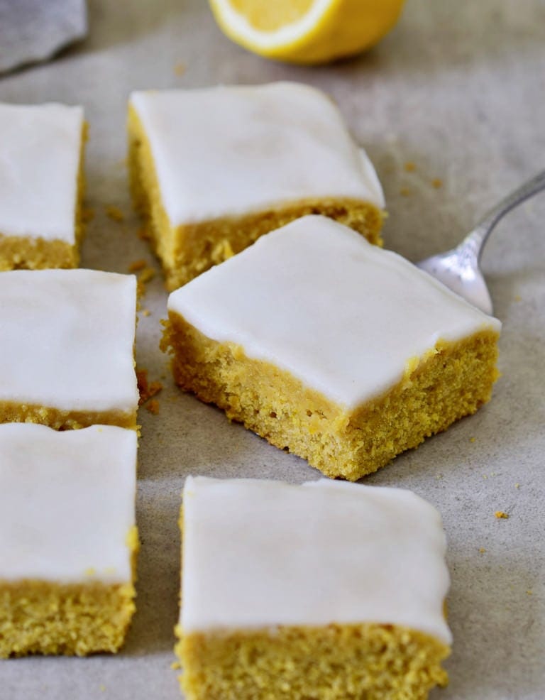 best vegan lemon sheet cake with a sugar-free icing