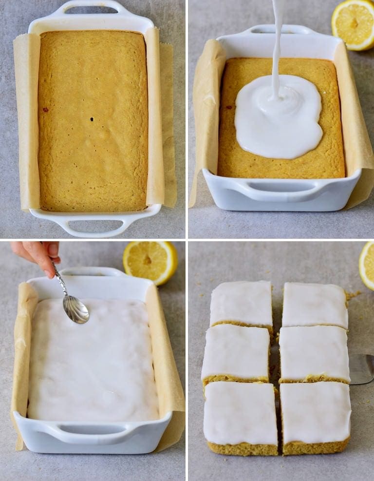 Wie macht man einen veganen Zitronenkuchen vom Blech