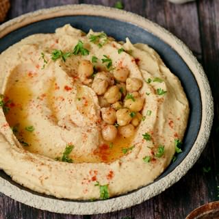 blended chickpeas with tahini