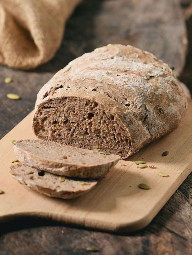sliced homemade gluten-free vegan bread