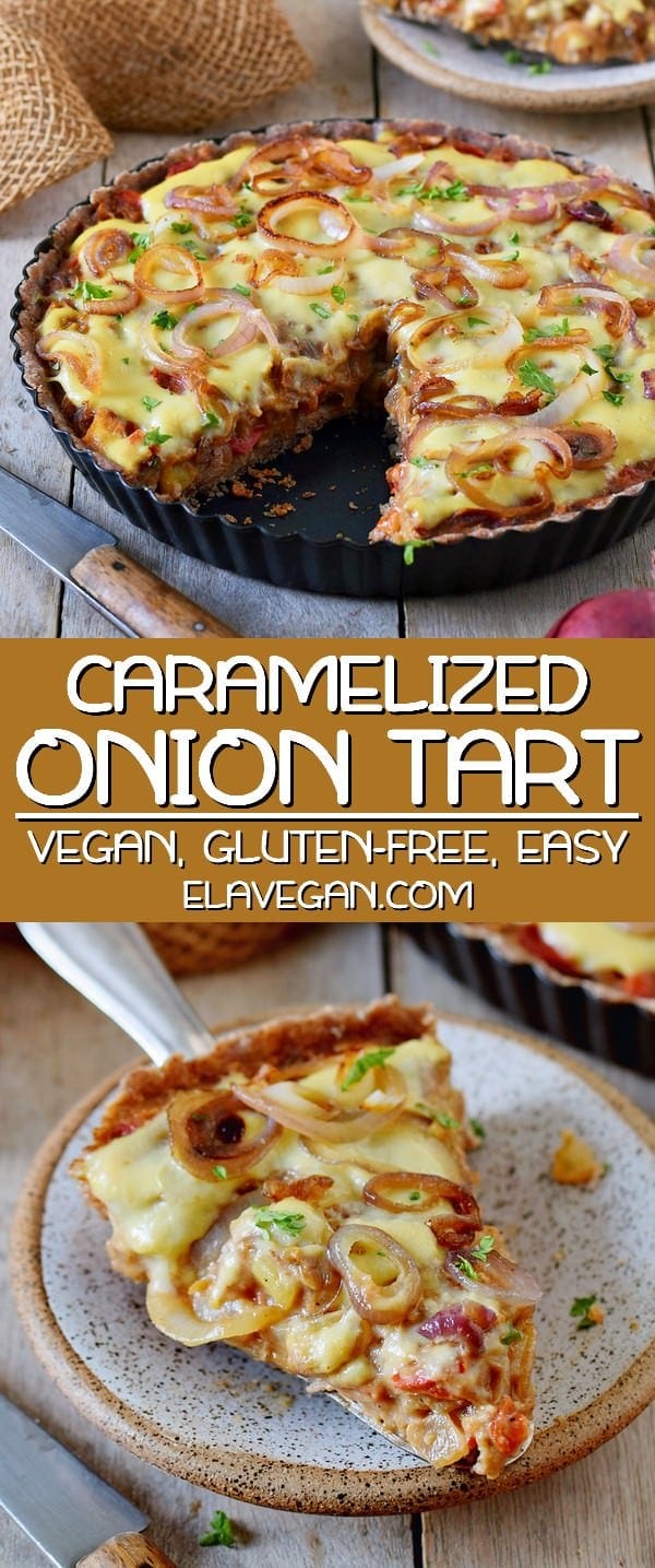 Caramelized onion tart recipe vegan gluten-free easy