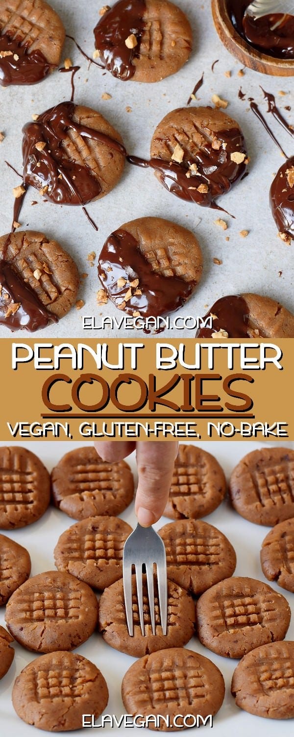 No-bake gluten-free vegan peanut butter cookies