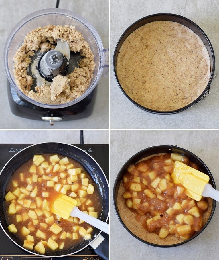 Anleitung wie man einen glutenfreien Kuchenboden mit Apfelfüllung macht