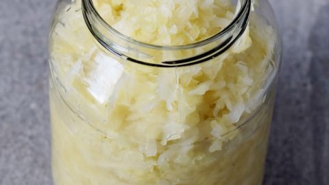 German sauerkraut in a mason jar