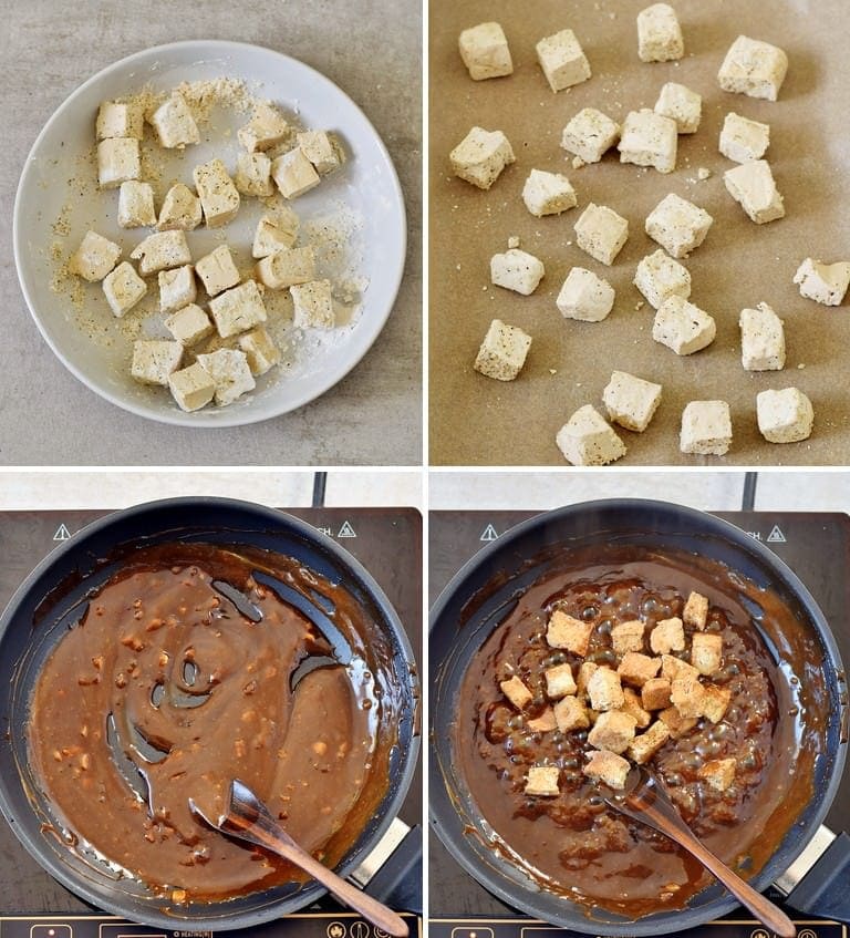 4 process shots of how to make the recipe