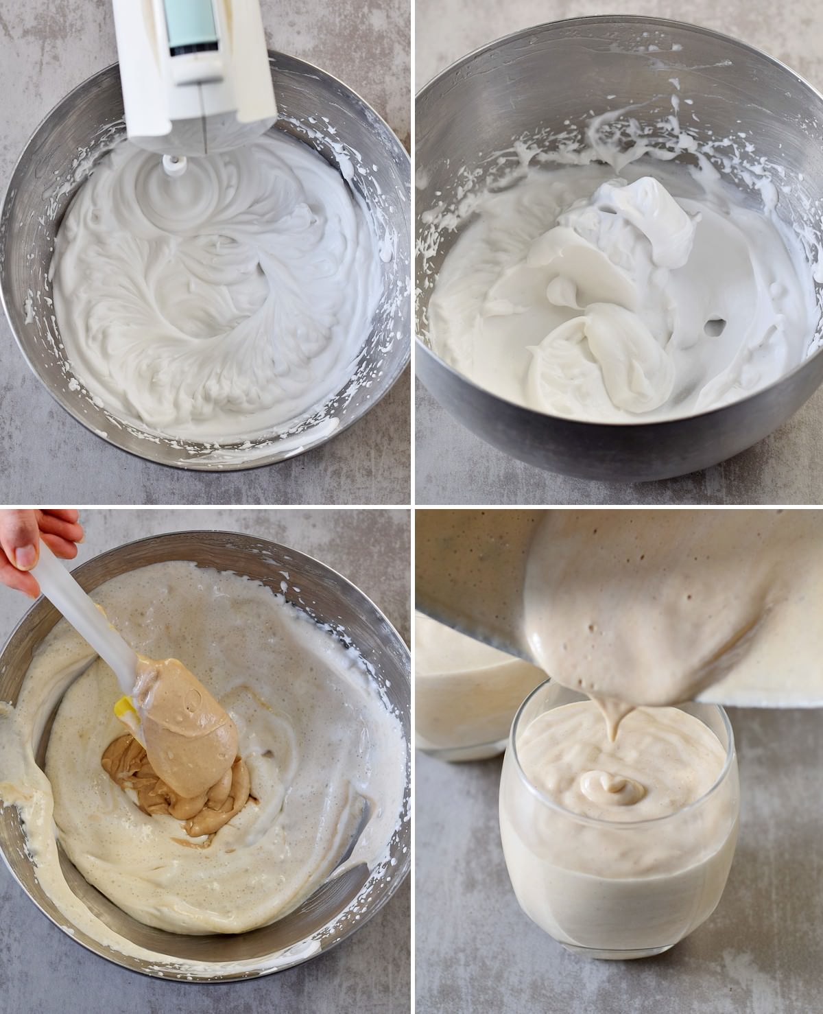 4 process shots of how to whip up aquafaba
