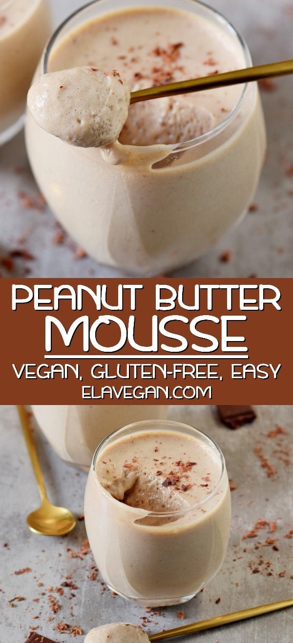 Pinterest Collage of vegan peanut butter mousse