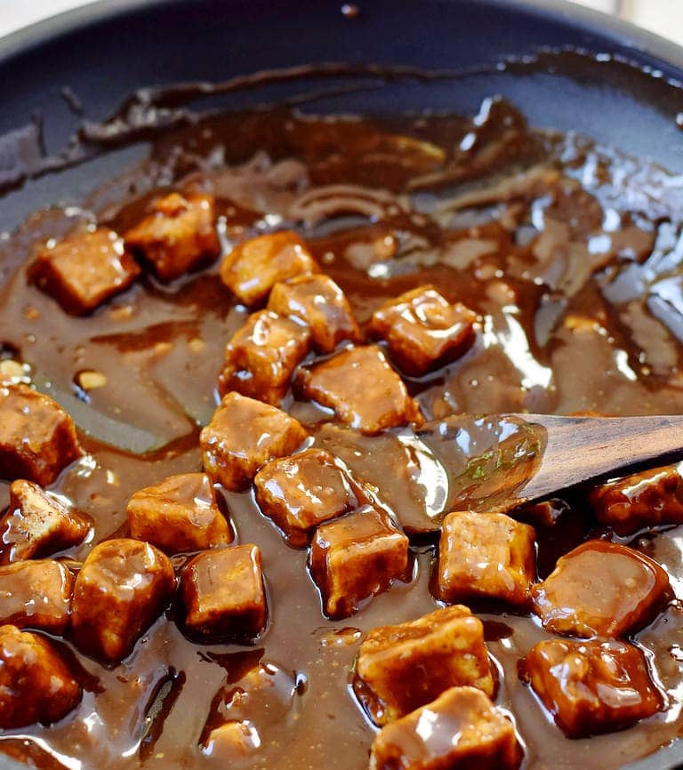 baked tofu in sweet and sour sauce