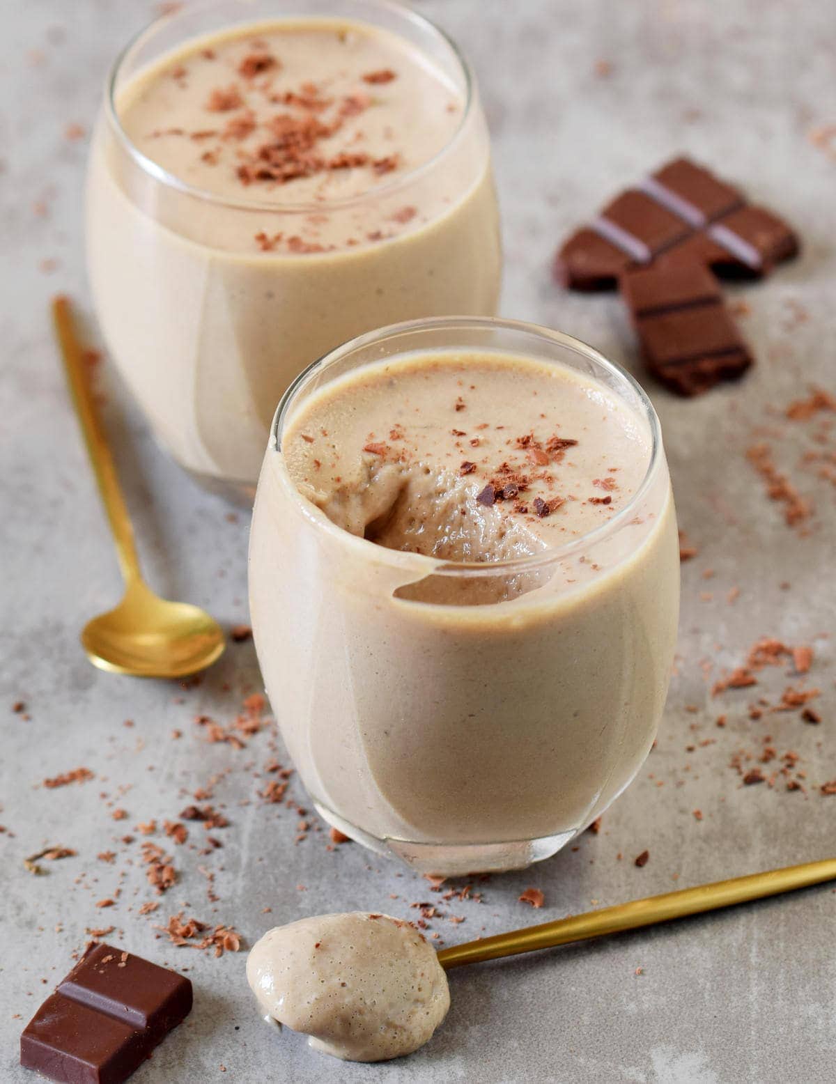 whipped peanut butter mousse in 2 jars