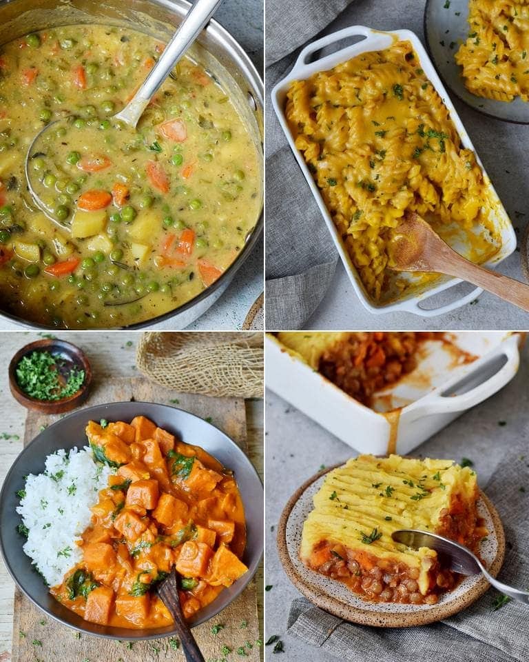 4 photos of simple vegan dinner recipes