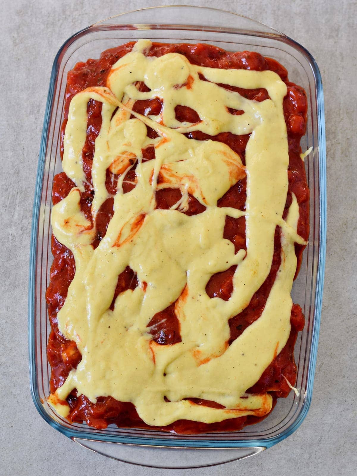 easy vegan chese sauce on cannelloni