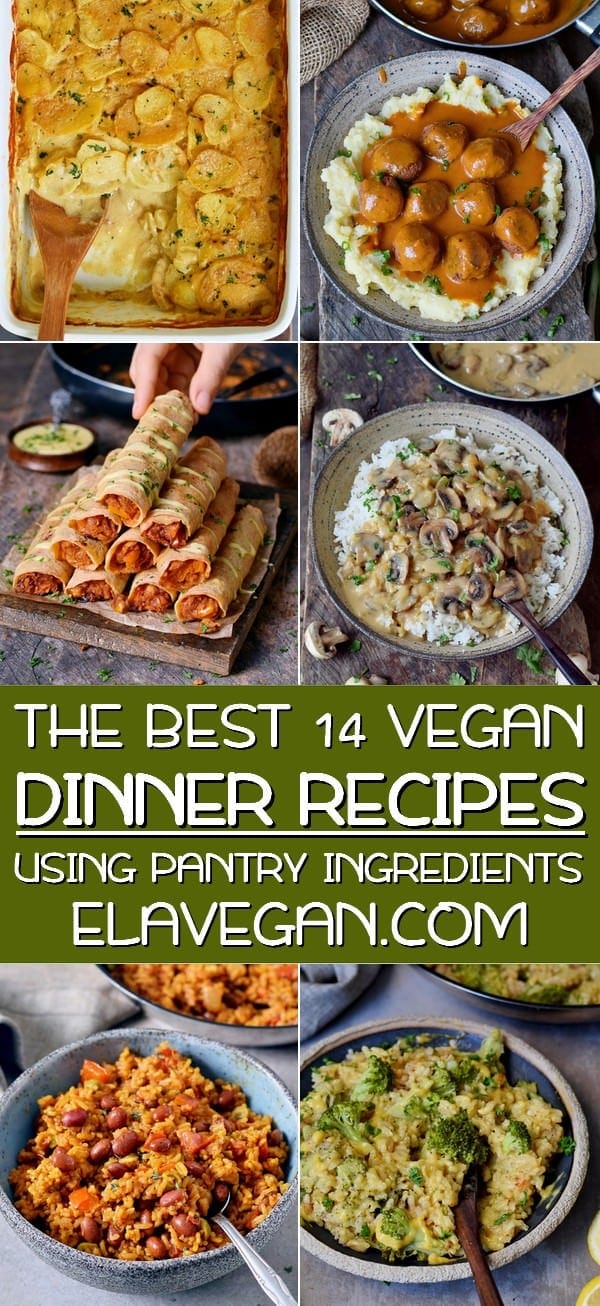 pinterest collage of the best easy vegan dinner recipes