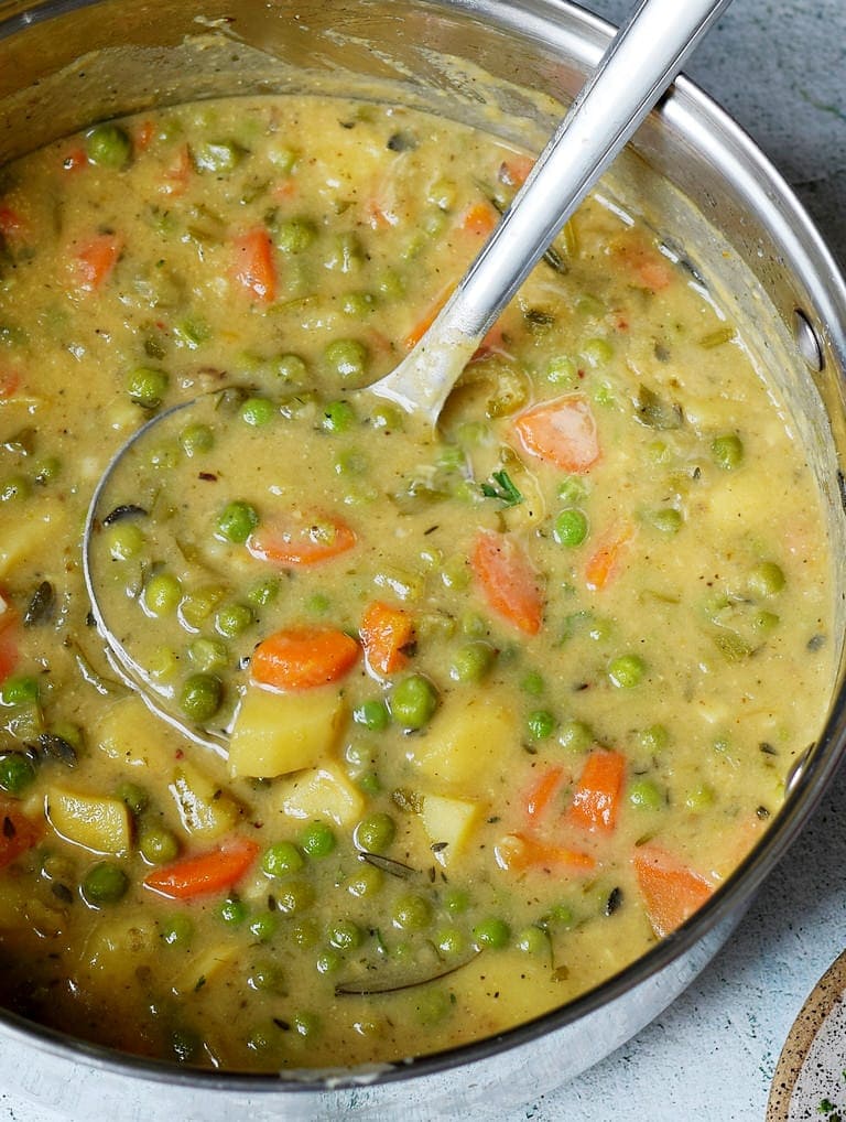vegan vegetable stew in a large pot