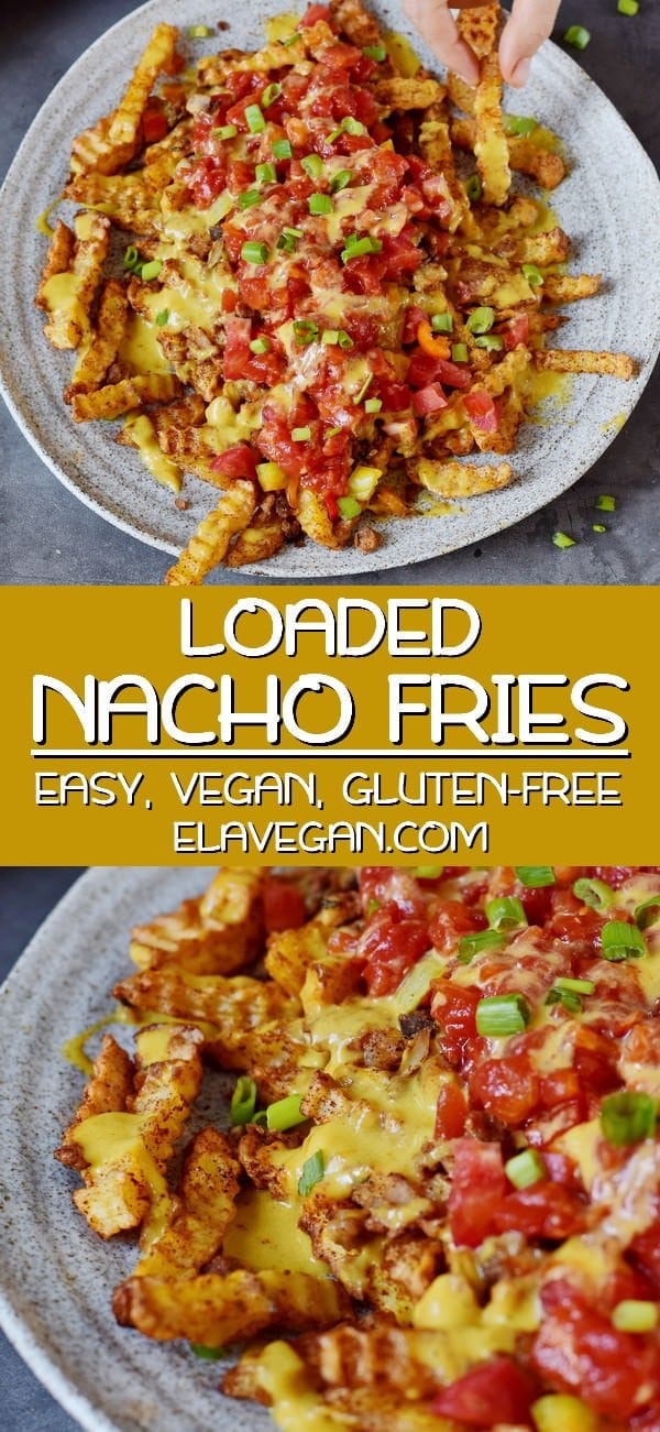 pinterest collage loaded nacho fries vegan recipe