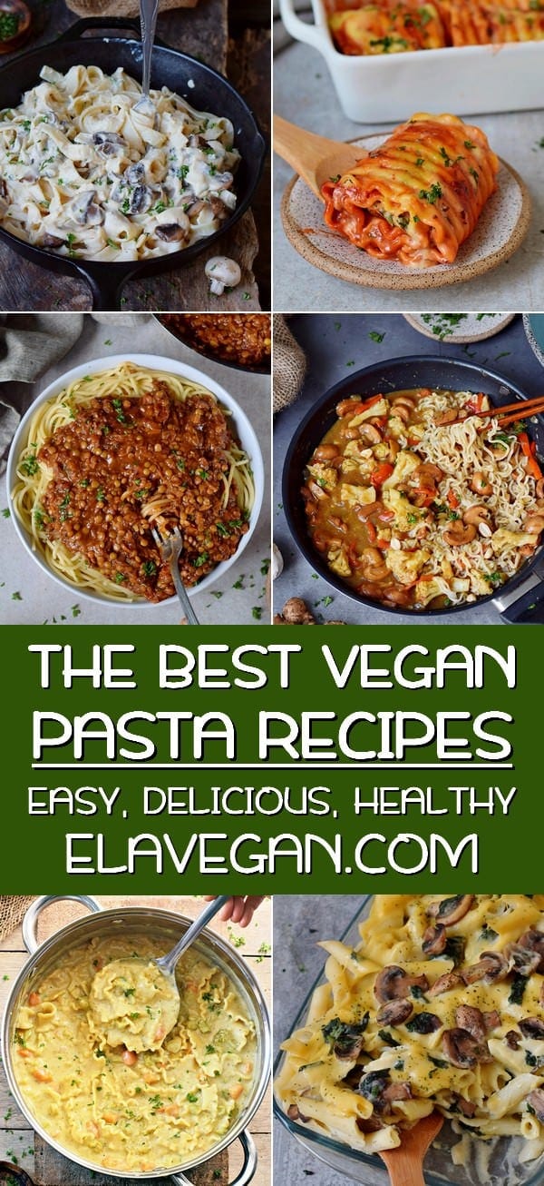 pinterest collage of the best easy vegan pasta recipes