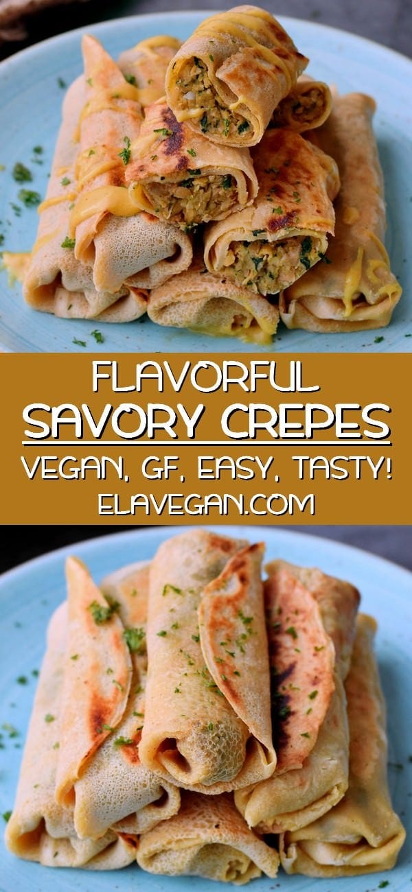 Pinterest collage of easy savory crepes