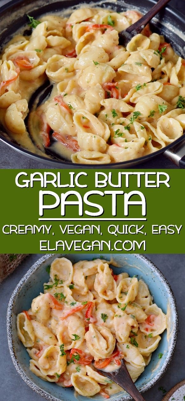pinterest collage garlic butter pasta