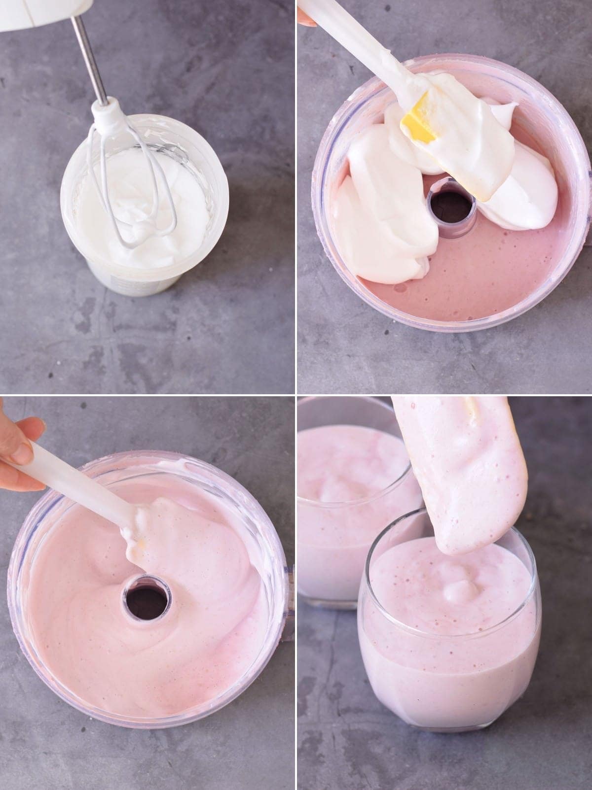 4 process shots how to make a light fruit cream with aquafaba