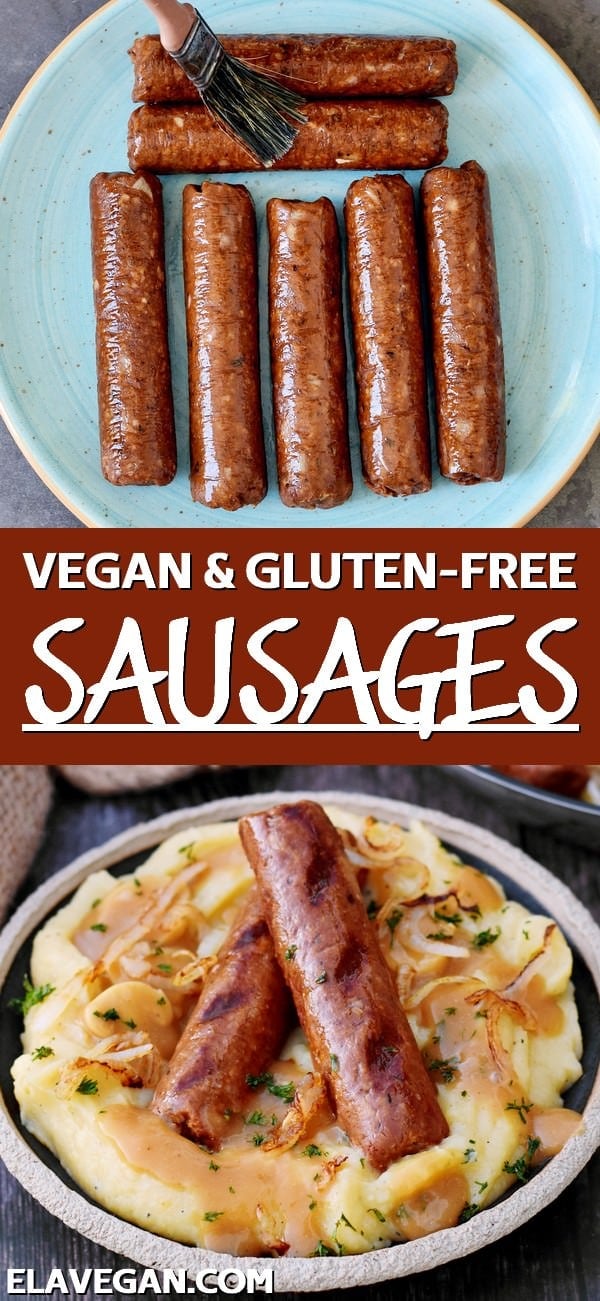 pinterest collage vegan gluten-free sausage