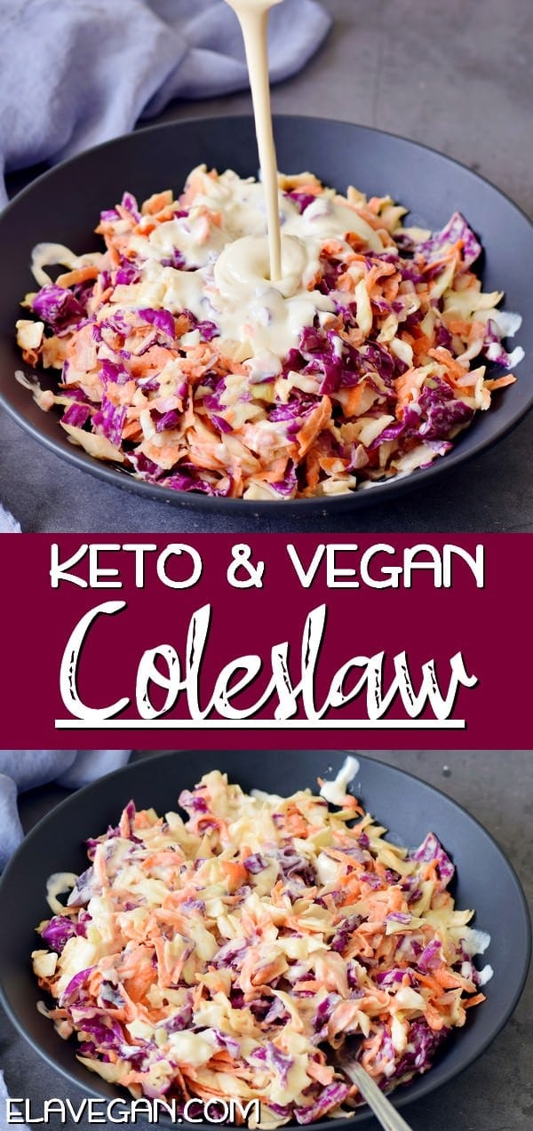 pinterest collage vegan keto coleslaw