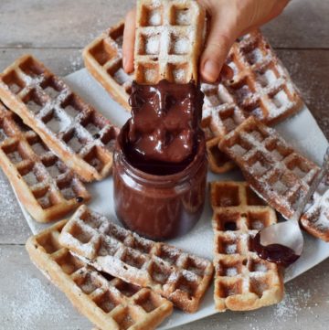 the best vegan waffles dipped in chocolate