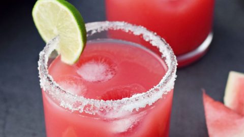 watermelon drink with lime slices