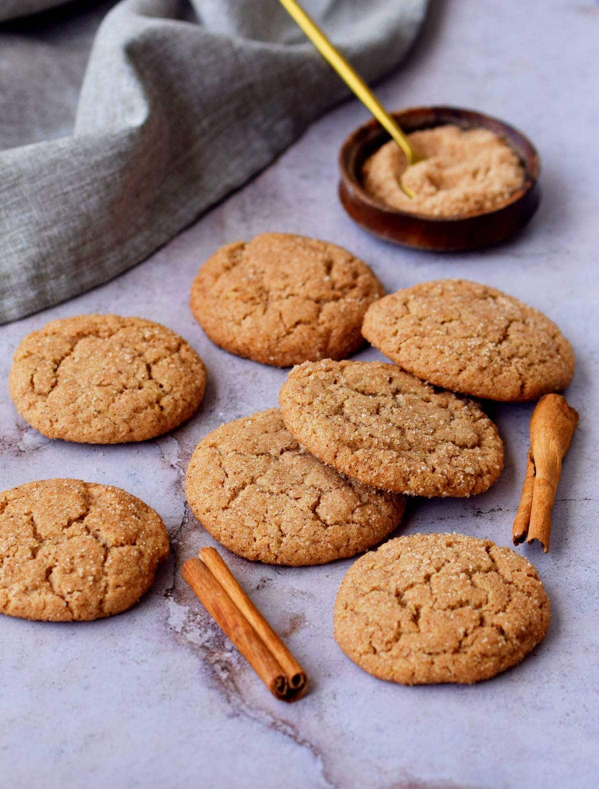 7 vegan cinnamon sugar cookies