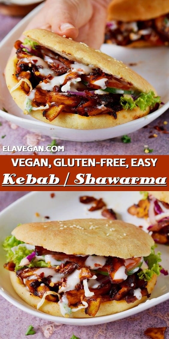 Pinterest Collage gluten-free vegan kebab shawarma