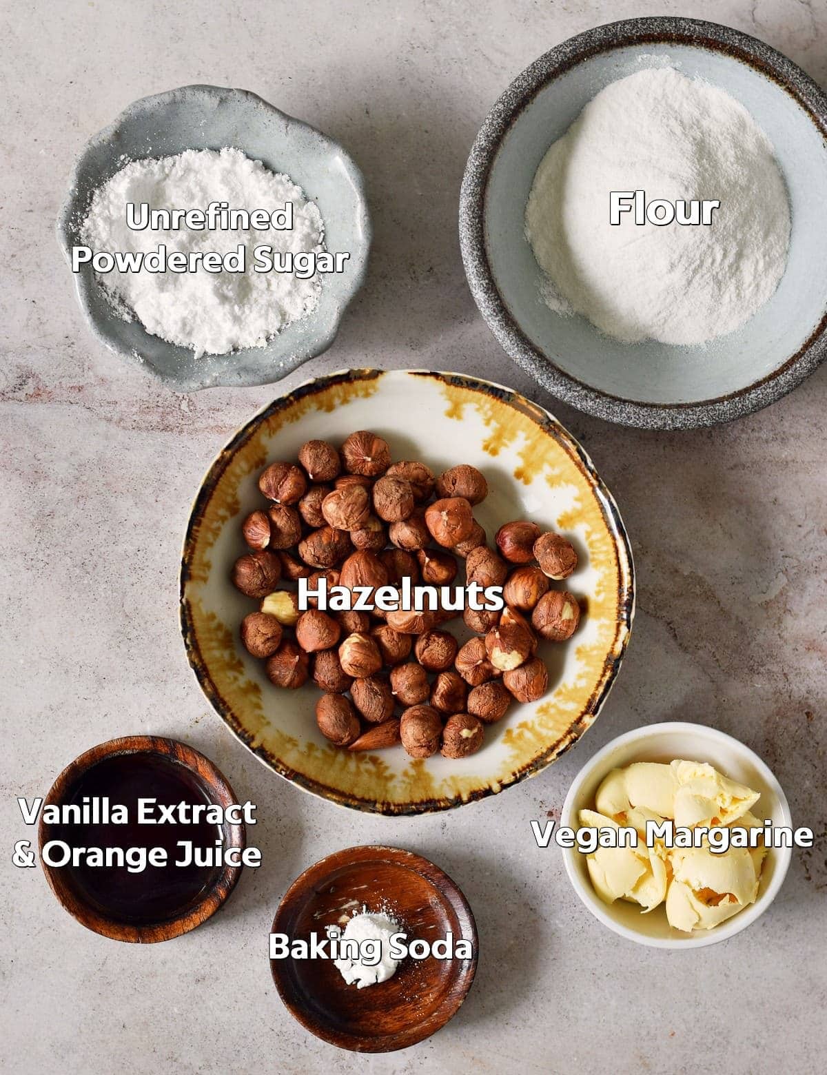 Ingredients for Hazelnut Cookies