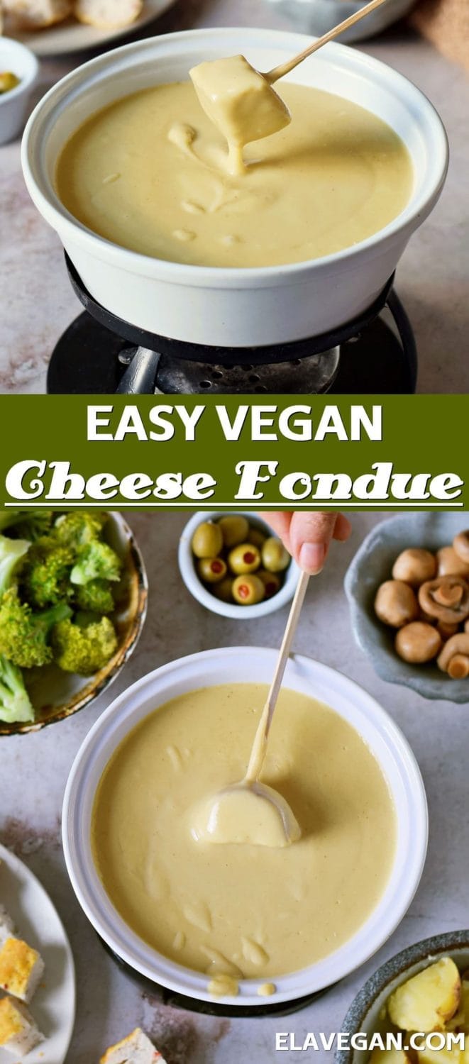 Pinterest Collage vegan cheese fondue